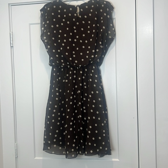 Tacera Brown and White polka dot Casual Dress size large. - Picture 8 of 10
